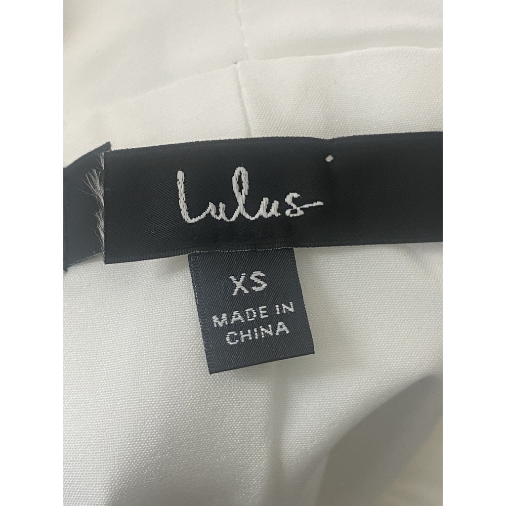 Lulus Upscale Individual White Collared Backless Bow Romper Women's Size XS - Picture 7 of 11